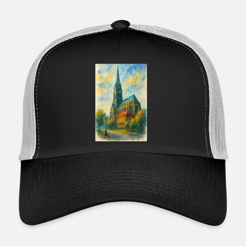 Gothic church in impressionist style Trucker Cap