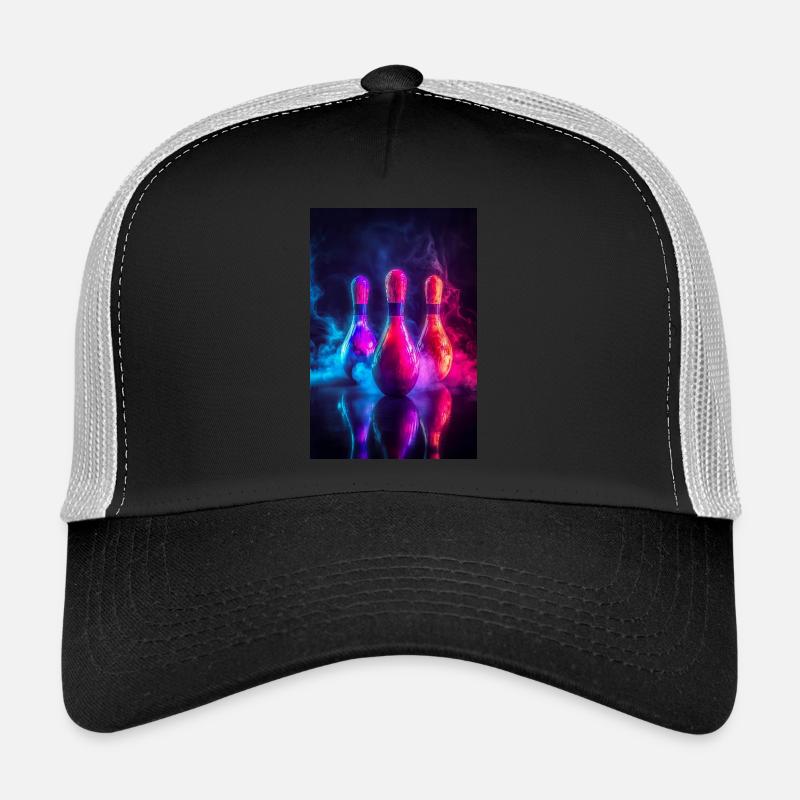 Neon Glow Bowling Pins Trucker Cap