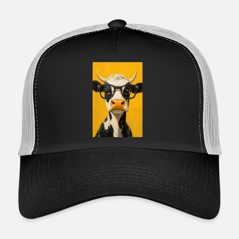 Cool Cow with Glasses Trucker Cap