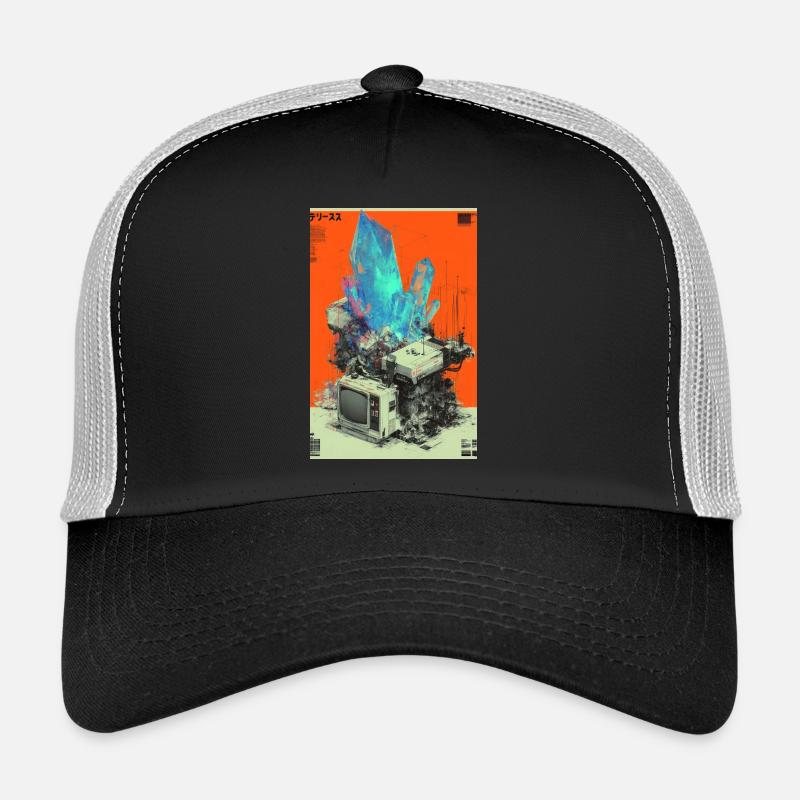 Retro-Tech-Kristallfusion Trucker Cap