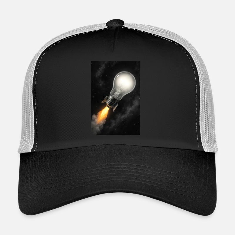 Rocket-Powered Bright Idea - Trucker Cap - black/stone grey