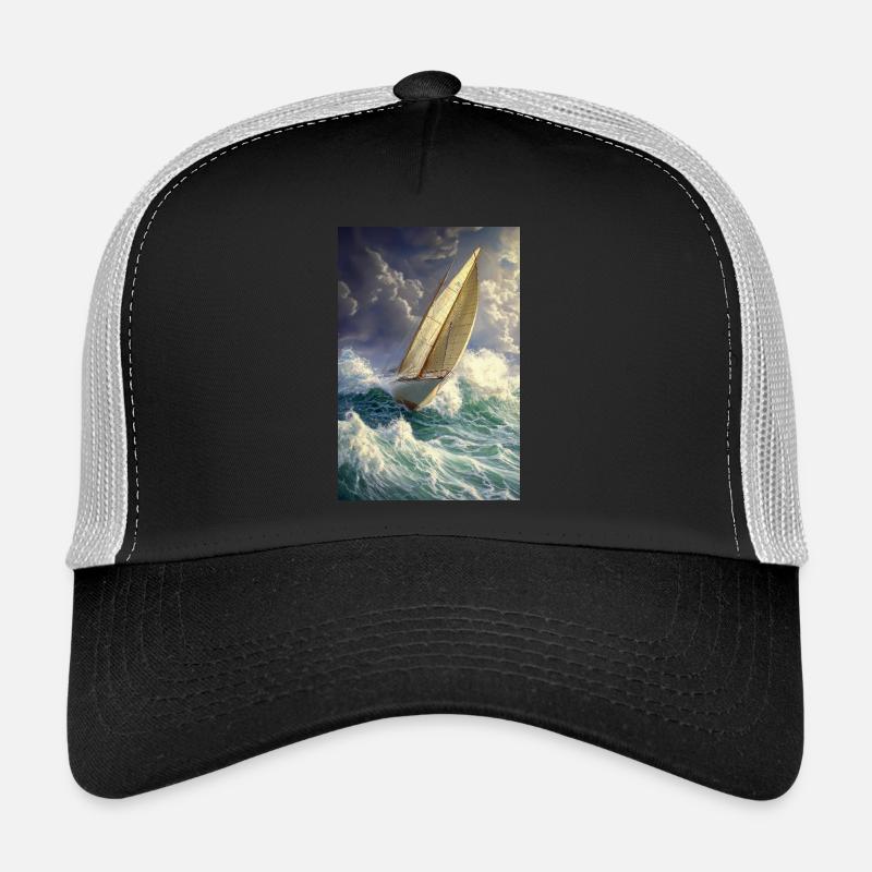 Storm Sail Through Painted Seas Trucker Cap