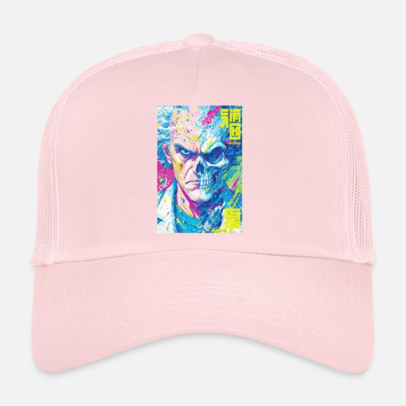Halb Mensch, halb Schädel Pop Art Trucker Cap