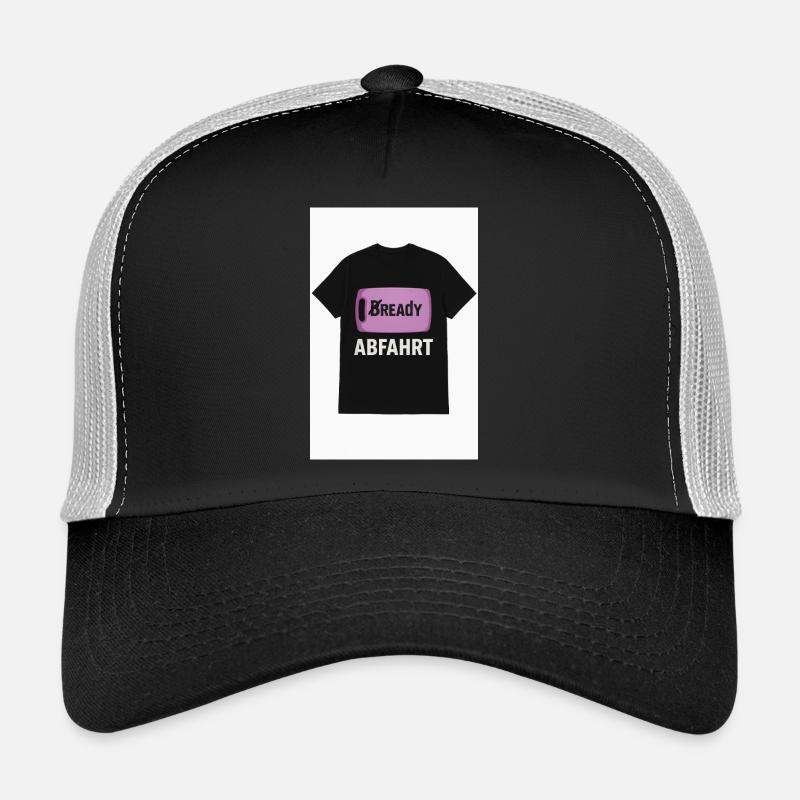 Bready Abfahrt T-Shirt mit Backwaren-Motiv - Trucker Cap - Schwarz/Steingrau