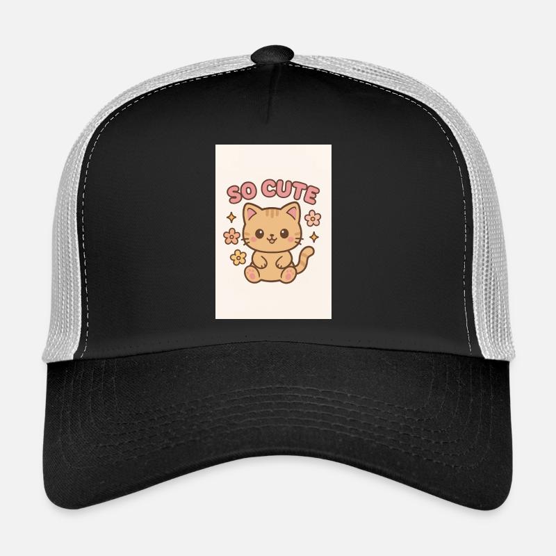 So cute kitty design - Trucker Cap - Schwarz/Steingrau
