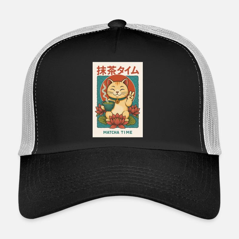 Cat Lover Meet Matcha - Trucker Cap - black/stone grey