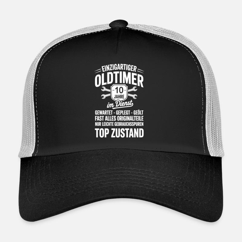 bester Mitarbeiter - Oldtimer Mechaniker - Trucker Cap - Schwarz/Steingrau