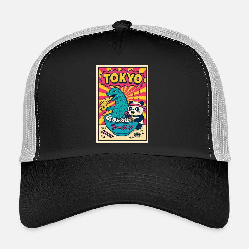 Tokyo Ramen Panda and Dragon Trucker Cap