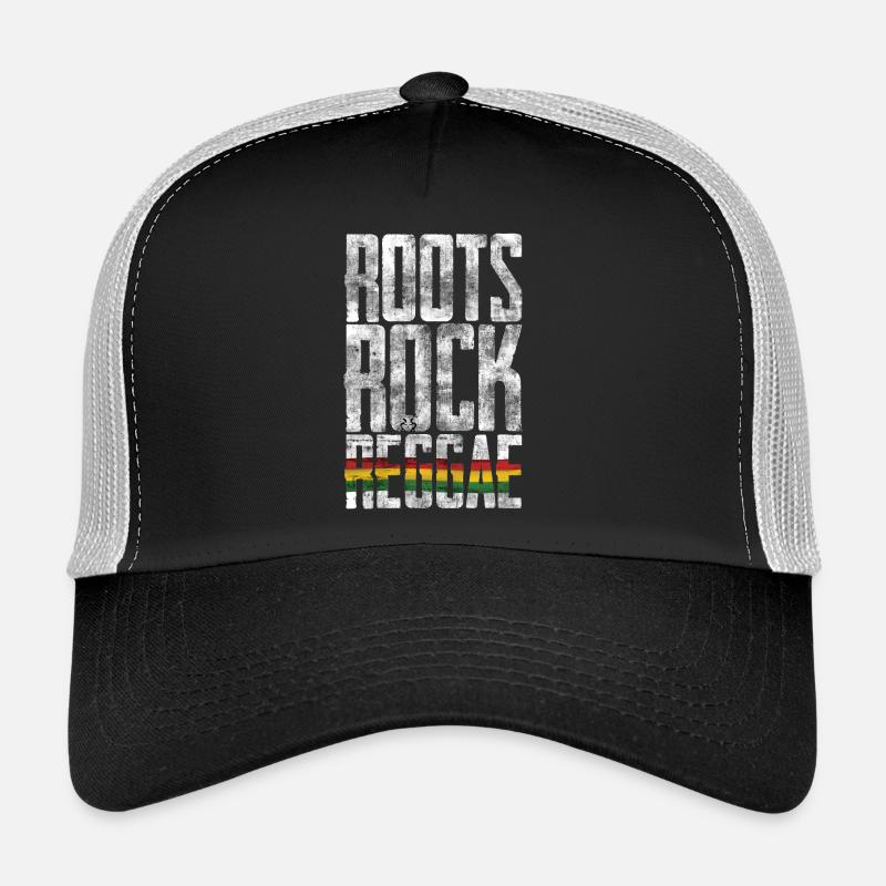 Drapeau Roots Rock Reggae - Casquette trucker - noir/gris pierre