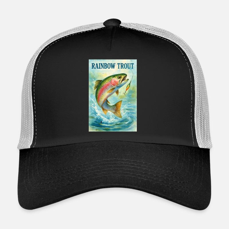 Rainbow trout on a fishing hook Trucker Cap