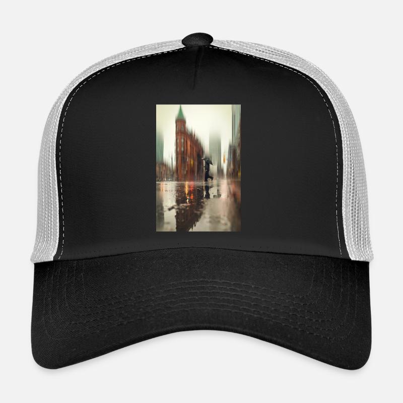 Between rain and reflection – city moment Trucker Cap