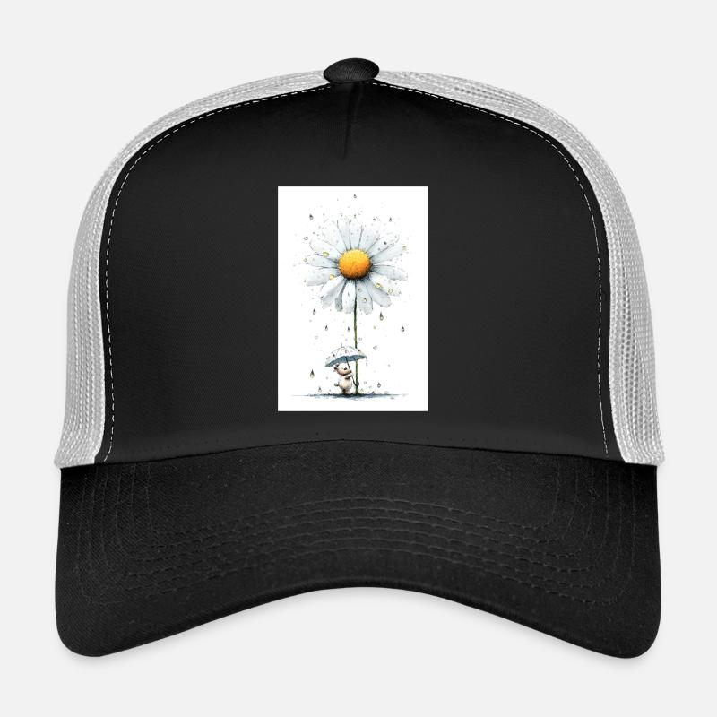 Daisy Bear with Umbrella - Trucker Cap - black/stone grey