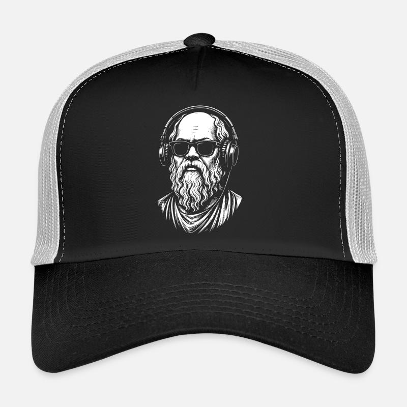 Socrate avec lunettes de soleil et casque Casquette trucker 