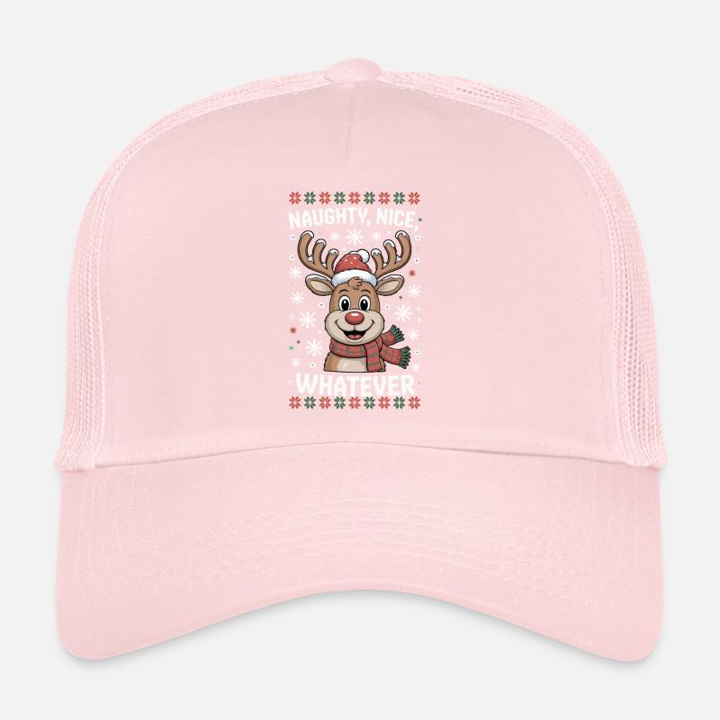 Naughty Nice Whatever Reindeer Trucker Cap