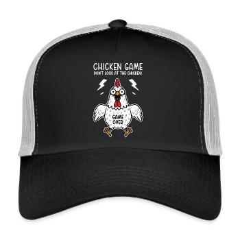 Chicken Game Don't look at the chicken Game over - Trucker Cap - Schwarz/Steingrau - Vorne