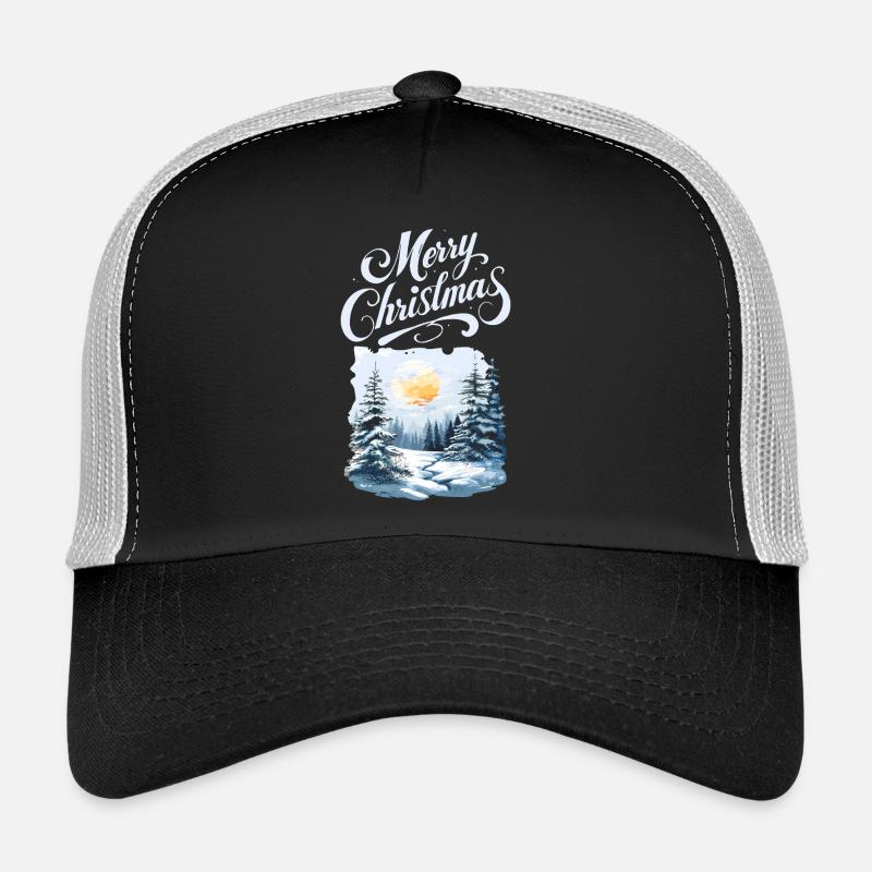 Joyeux Noël Forêt Paysage Casquette trucker 