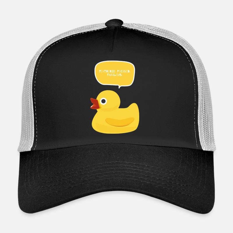 Feathered. Focused. Fabulous Duck Design - Trucker Cap - black/stone grey