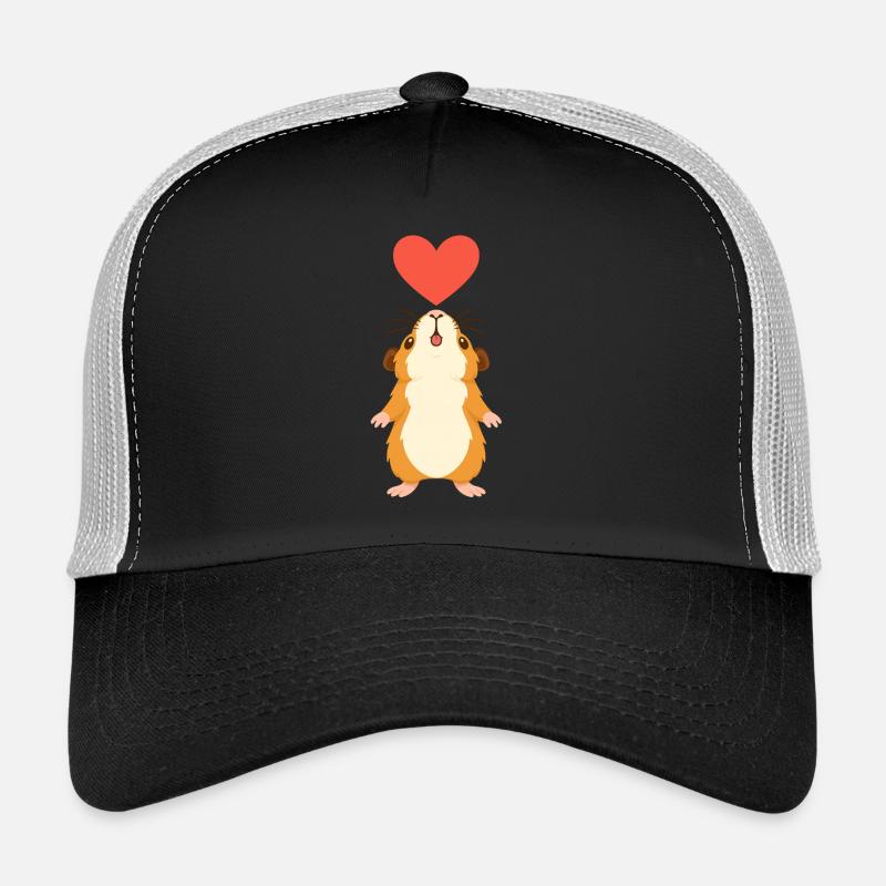 Meerschweinchen mit Herz - Trucker Cap - Schwarz/Steingrau