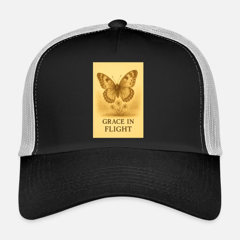 Gnade im Flug Schmetterlingsblüte - Trucker Cap - Schwarz/Steingrau