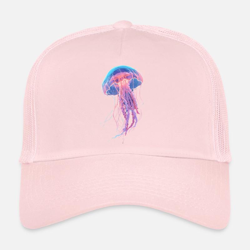 Méduse néon arc-en-ciel Casquette trucker 