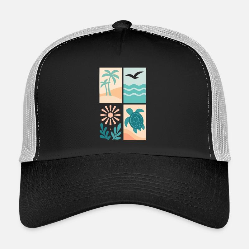 Tropical Coastal Four-Frame Series - Trucker Cap - black/stone grey