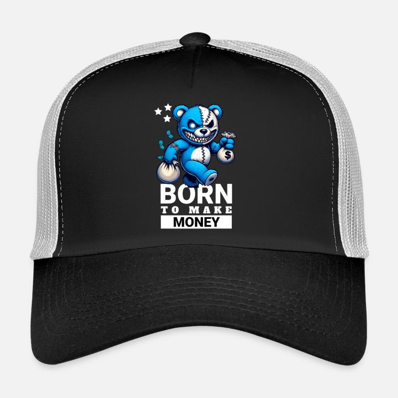 Né pour gagner de l’argent - Casquette trucker  - noir/gris pierre