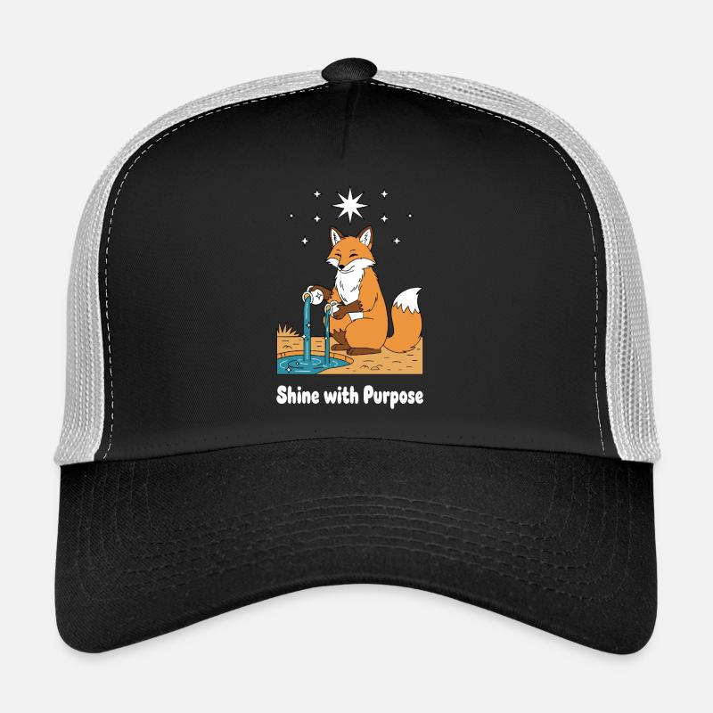 Fuchs leuchtet mit Sinn - Trucker Cap - Schwarz/Steingrau