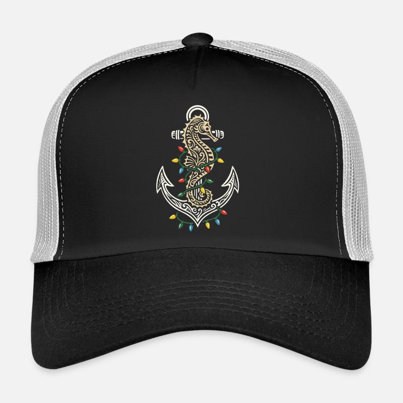 Maritime Weihnachten Anker Seepferdchen & Licht Trucker Cap