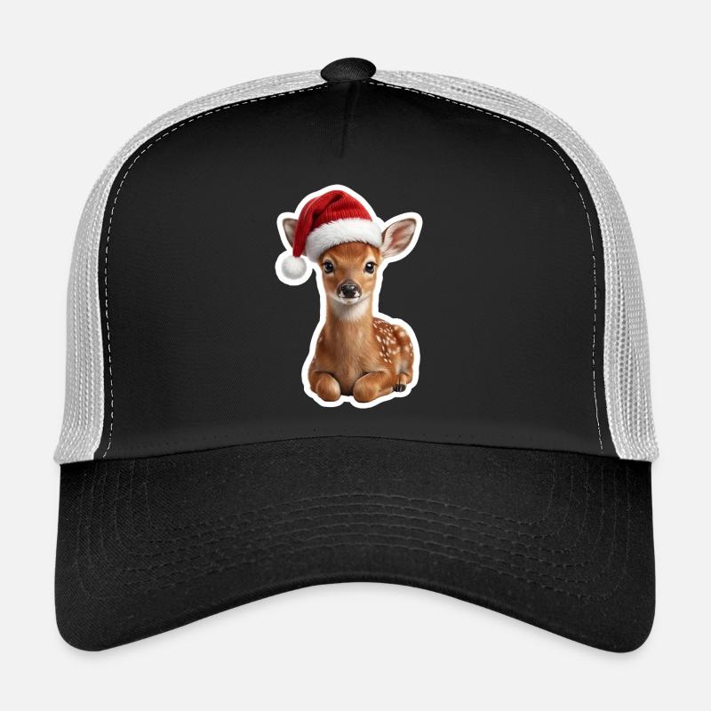 Scheues Rehkitz im Weihnachtswald Trucker Cap