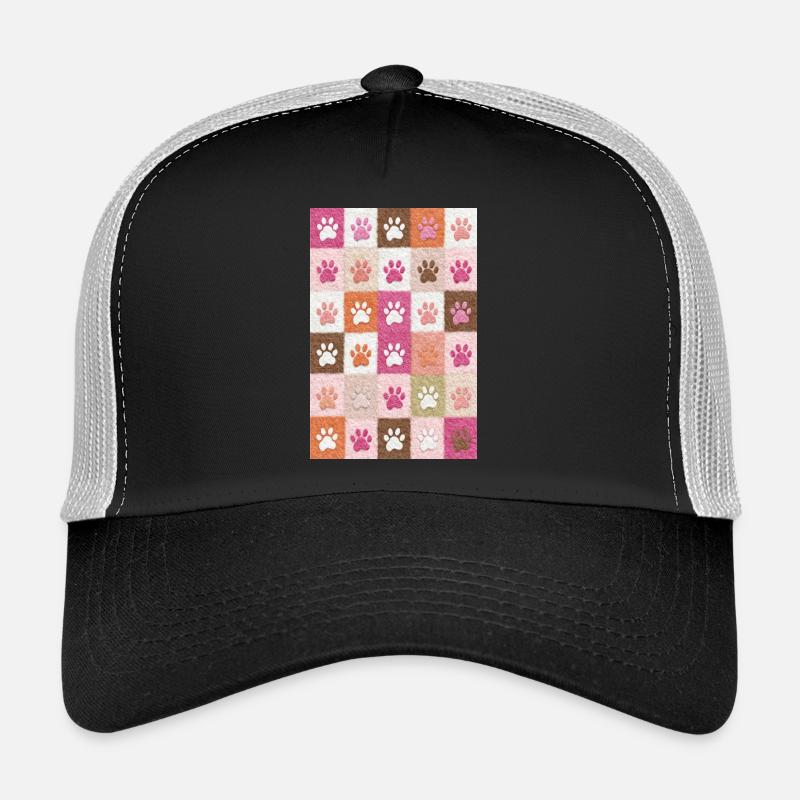Carrés en peluche Patchwork Paw Casquette trucker 
