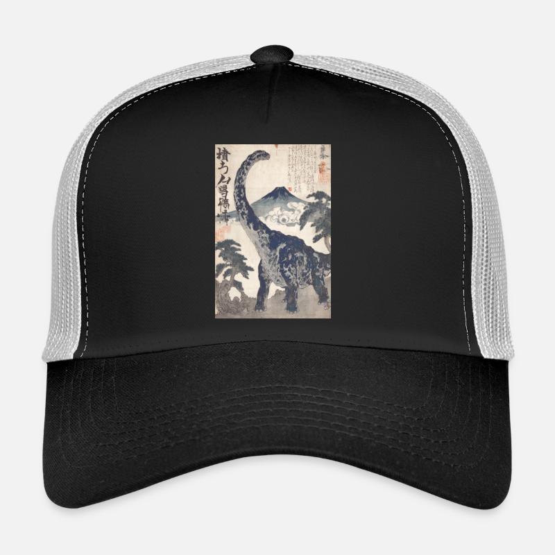 Ukiyo-e Dino unter dem Fuji-Berg Trucker Cap