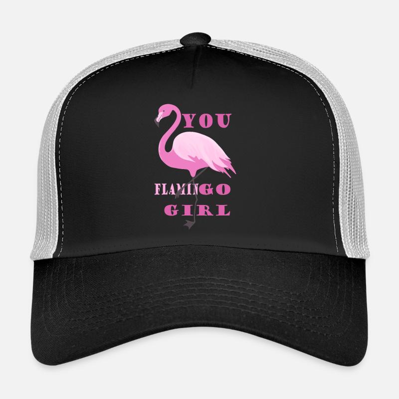 Flamingo Girl Stil-Statement - Trucker Cap - Schwarz/Steingrau