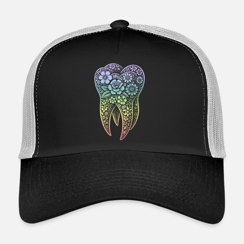 Fleurs dentées en dégradé Casquette trucker 