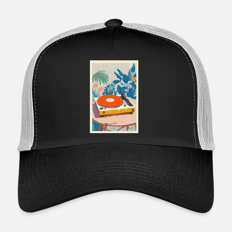Tropical Turntable Vibe Trucker Cap