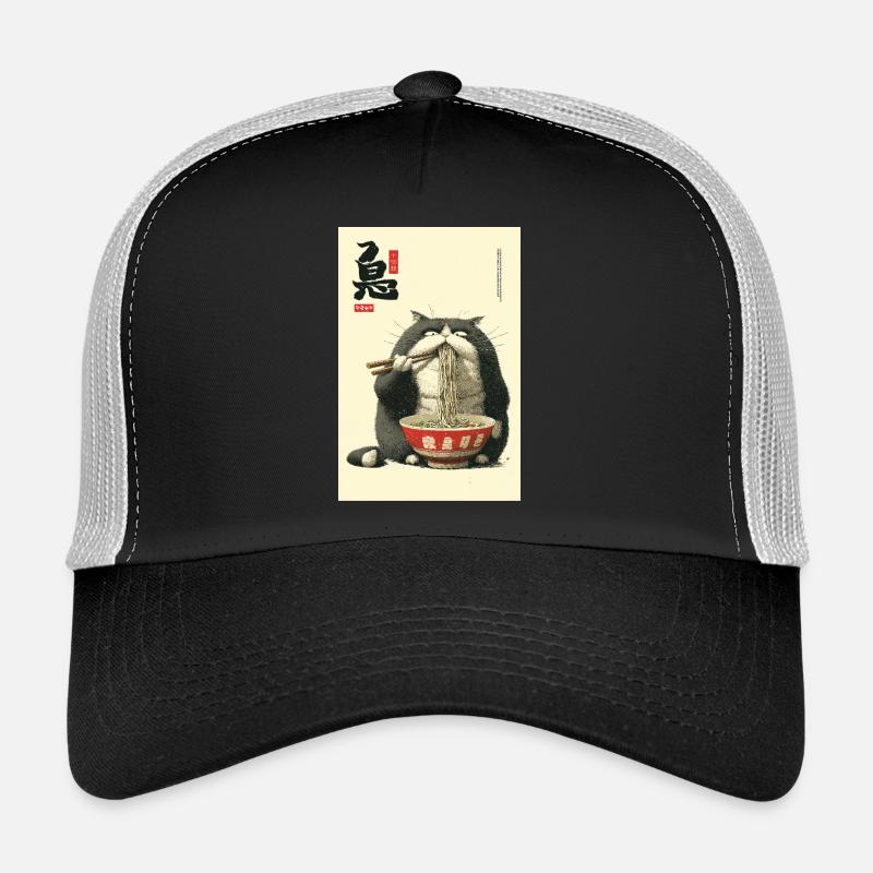 Neko Ramen Cat Slurping Noodles Trucker Cap
