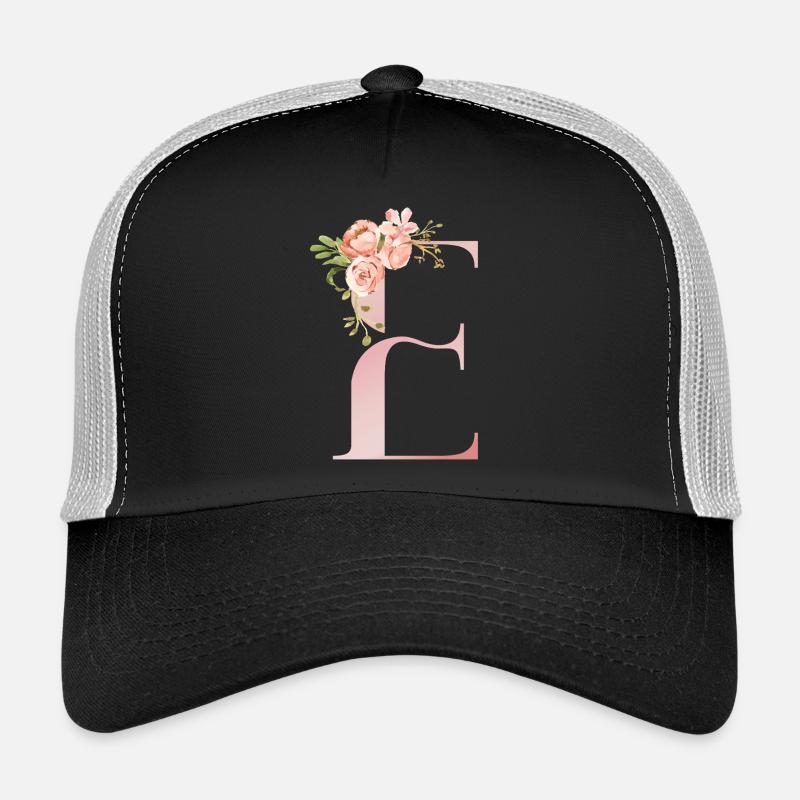 Monogramme floral pastel E Casquette trucker 