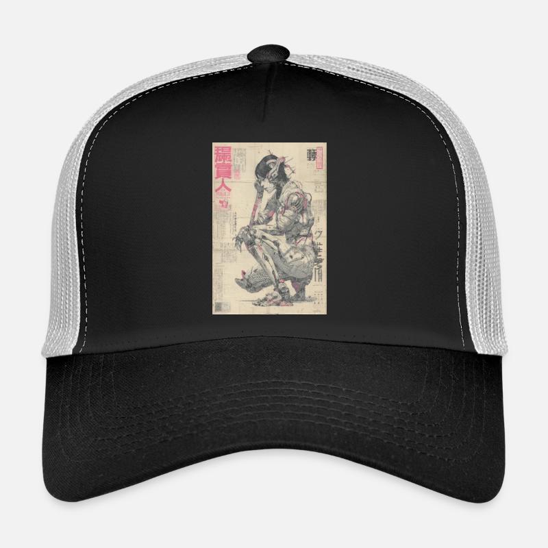 Imprimé néon Mecha Ukiyoe Casquette trucker 