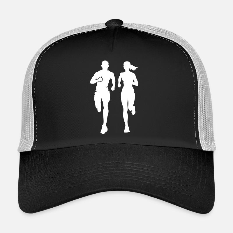 Marathonläufer Team Silhouette Marathon - Trucker Cap - Schwarz/Steingrau