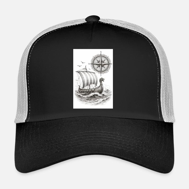 Compass Viking Segelschiff Trucker Cap