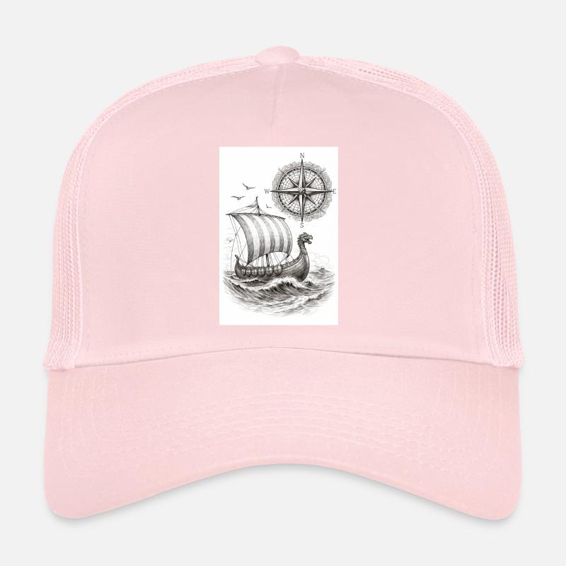 Compass Viking Sailing Ship Trucker Cap