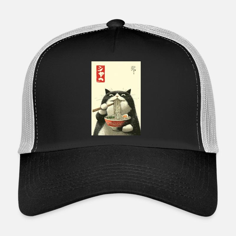 Ramen Cat in Ukiyo-e Style Trucker Cap