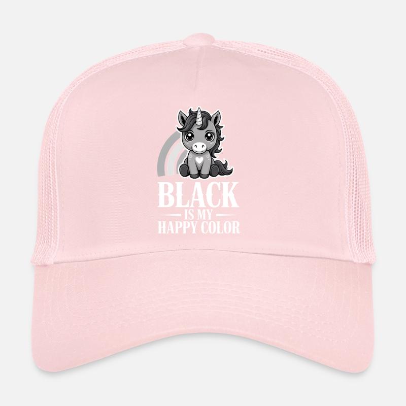 Unicorn Joy : Le noir est ma couleur joyeuse Casquette trucker 