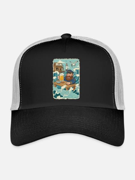 Last North Sea pub - Trucker Cap - black/stone grey - Front