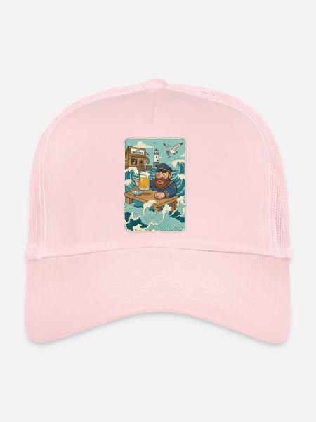 Last North Sea pub - Trucker Cap - pale pink - Front