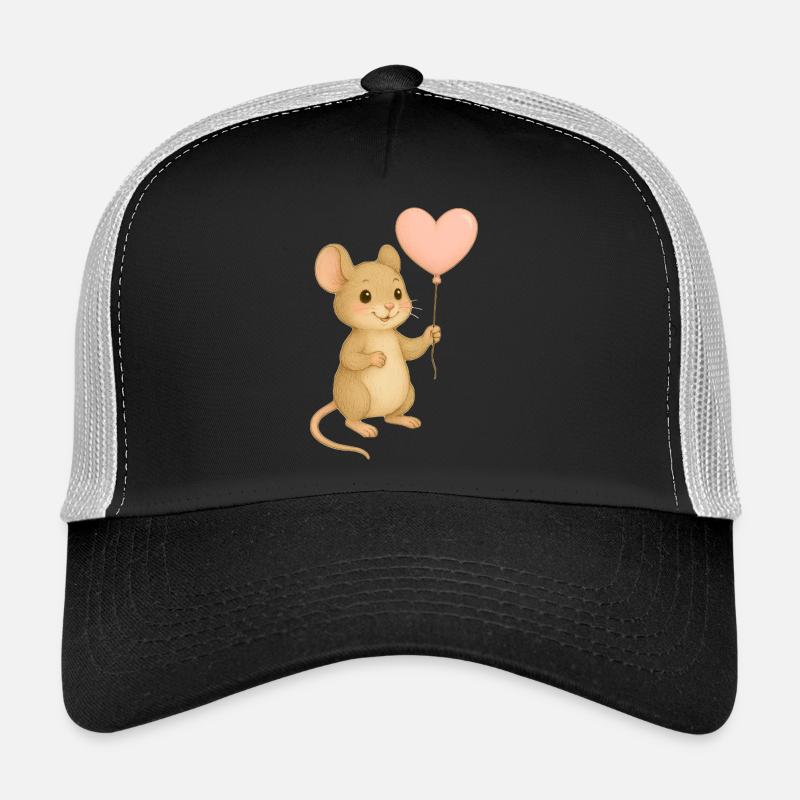 Mouse with heart balloon Trucker Cap