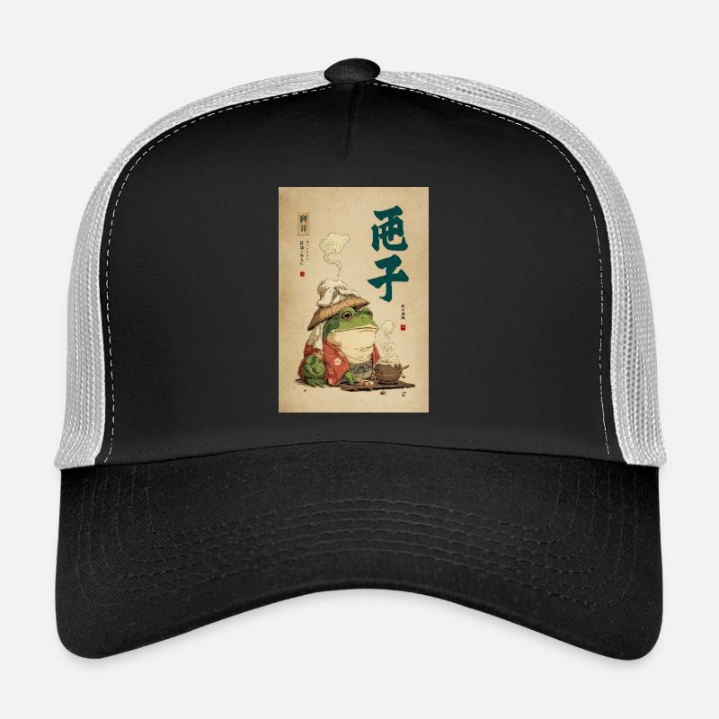 Frosch-Samurai im Seidenmantel mit Tee Trucker Cap