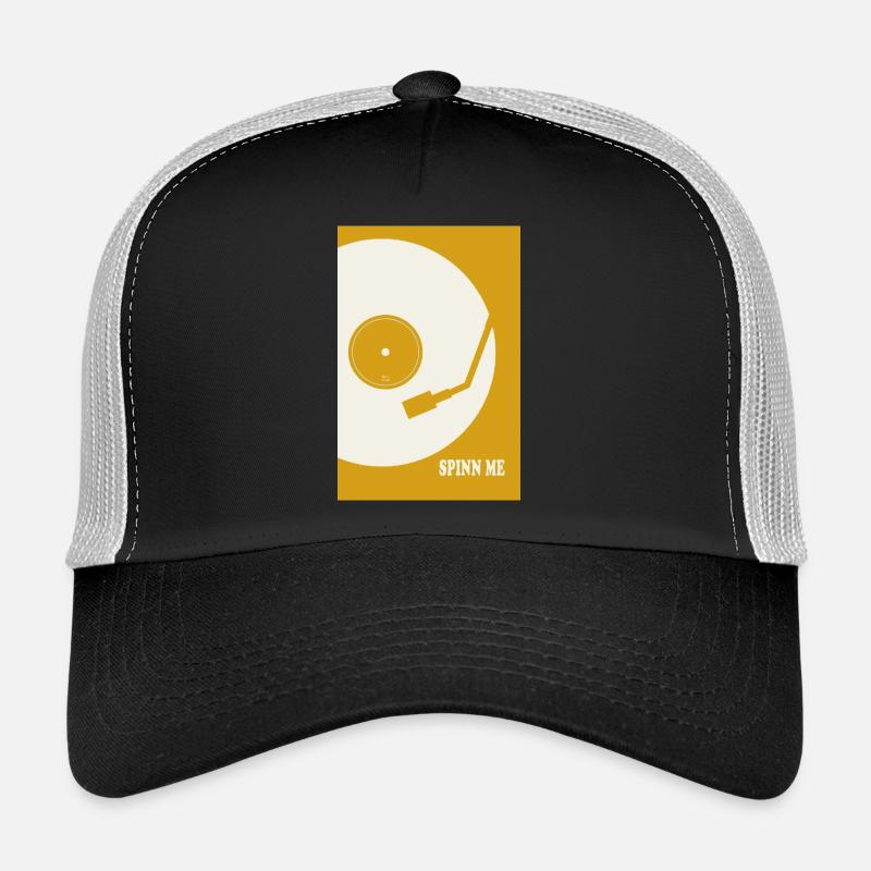 Design musical rétro de platine vinyle Spin Me Casquette trucker 