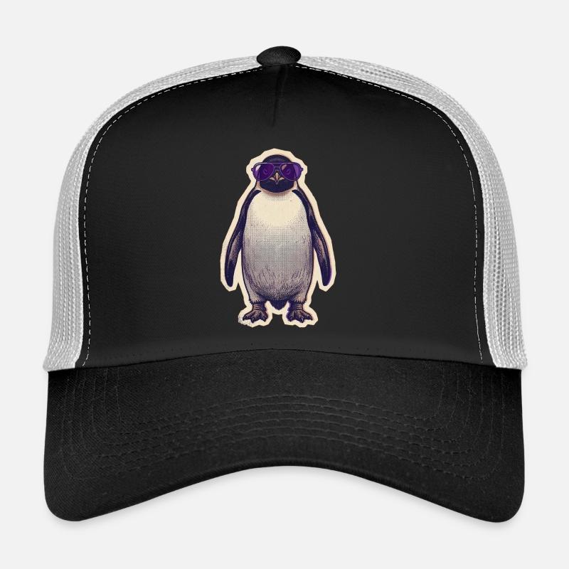 Pingouin avec lunettes de soleil Casquette trucker 