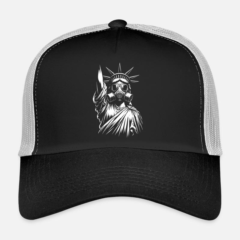 Statue de la Liberté avec design de masque à gaz Casquette trucker 