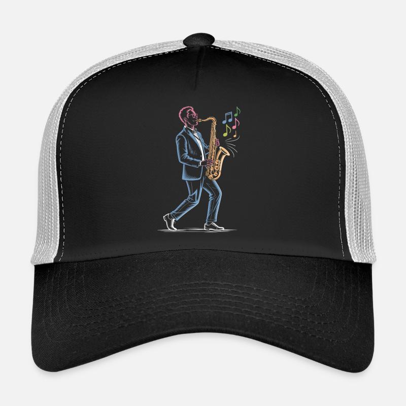 Saxophone Player Playing Sax Art Print Trucker Cap